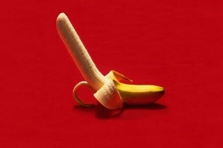 banan symboliserar en förstorad penis genom träning